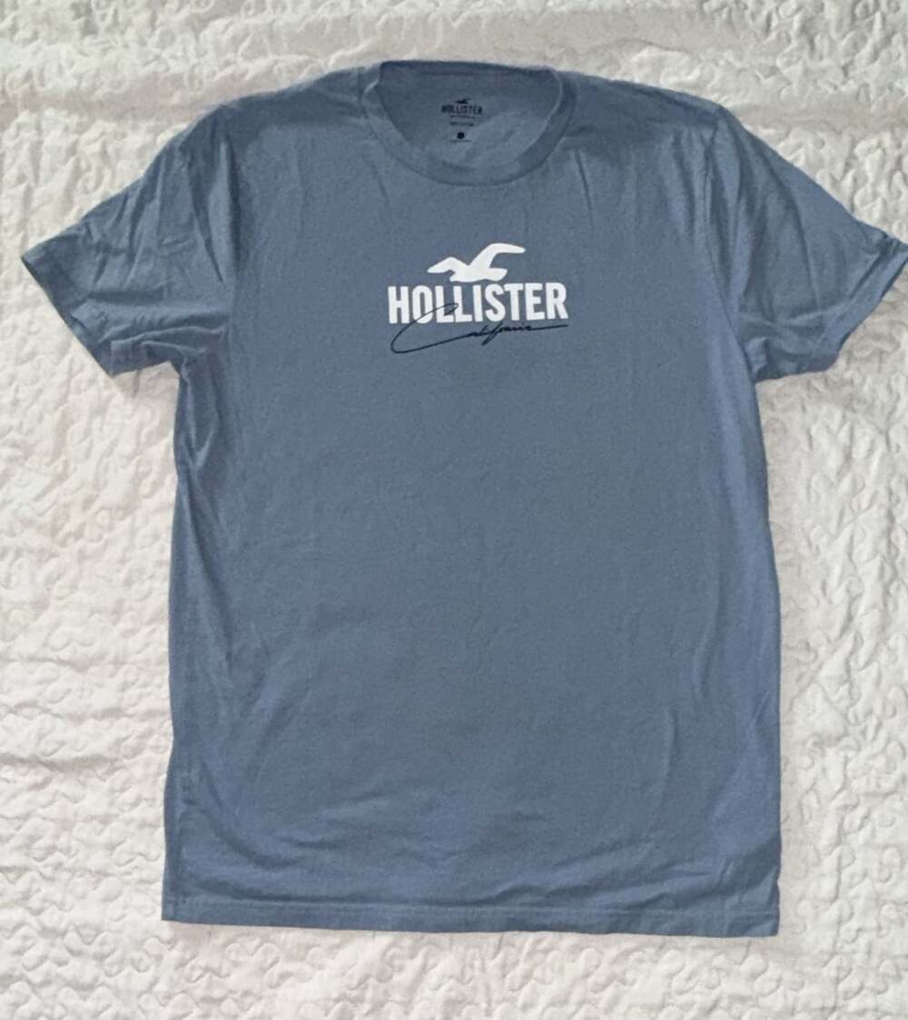 Hollister California Graphic Logo T-Shirt Blue Size L